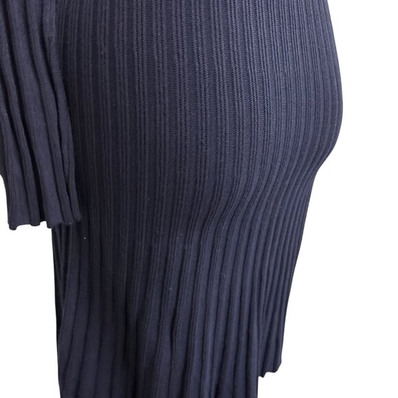 Venus Navy Blue Ribbed Knit Long Sleeve Dress XS - Picture 10 of 15
